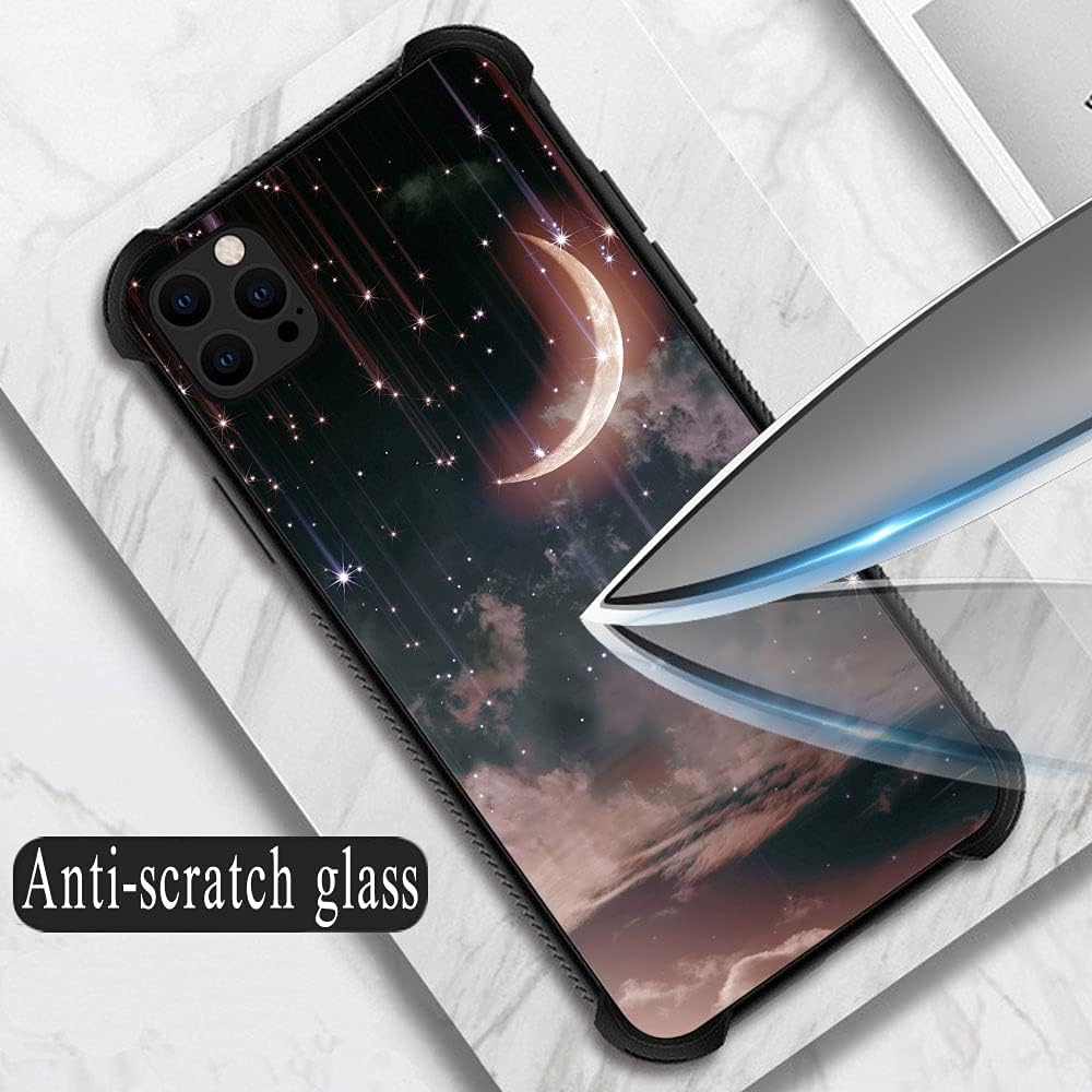 Funda compatible con iPhone 13 Pro, fundas Crescent Nebula 13 Pro para niñas, esquinas reforzadas, TPU suave, a prueba de golpes, compatible con