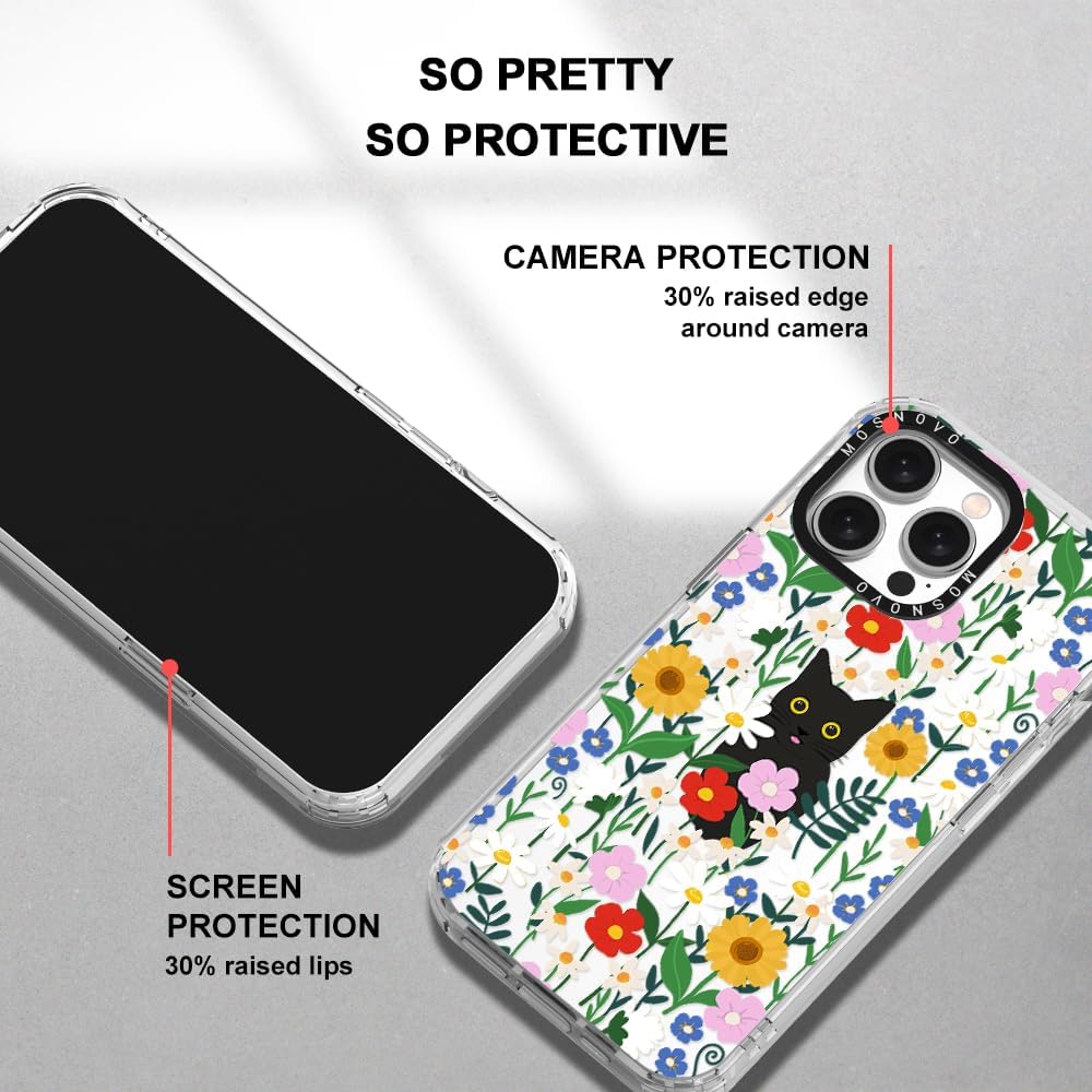 MOSNOVO Buffertech – Funda compatible con iPhone 15 Pro Max, impacto de caída de 6.6 pies, tecnología antidesprendimiento, funda transparente de