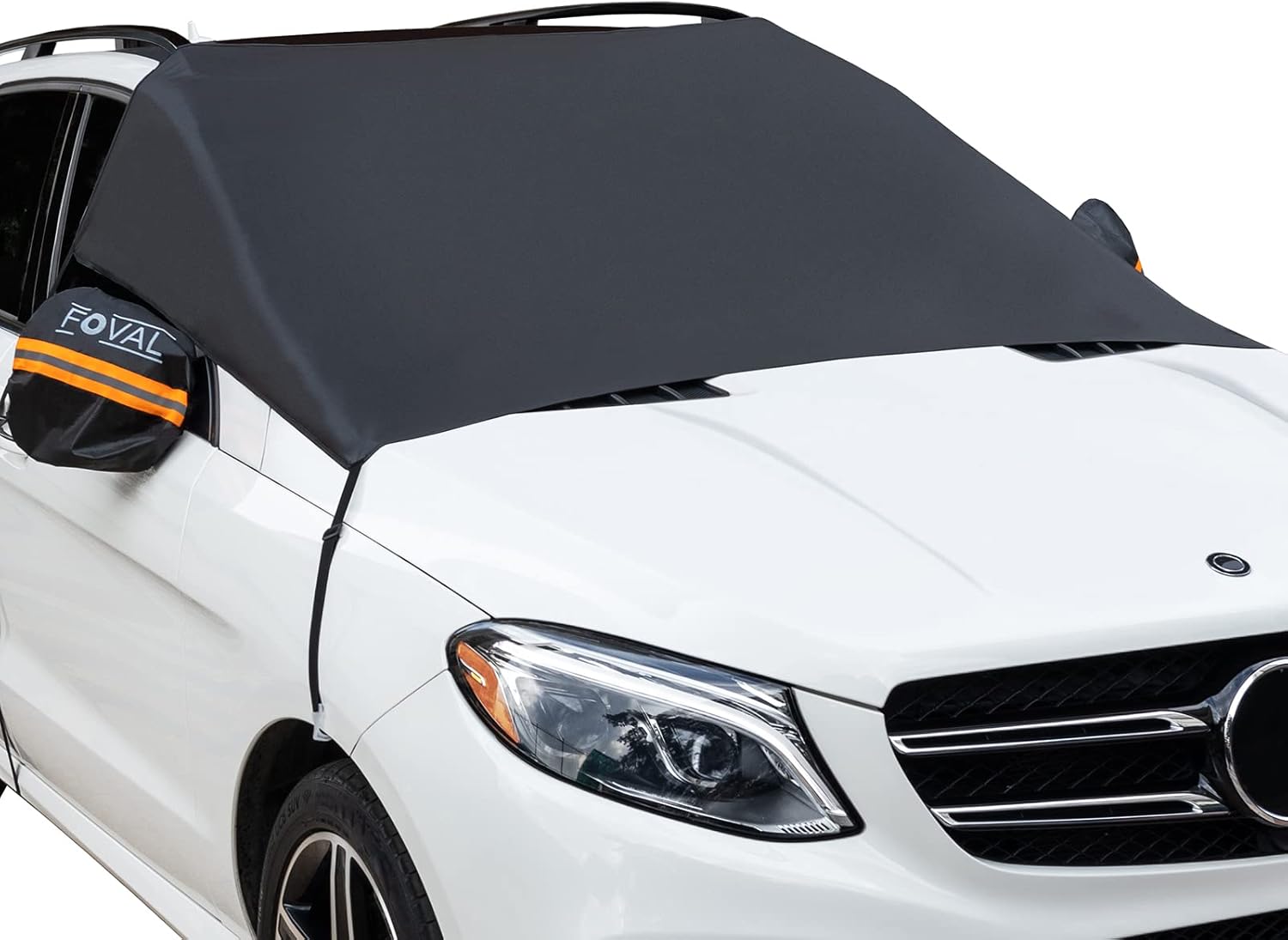 FOVAL Cubierta de parabrisas para hielo y nieve, cubierta de nieve para parabrisas de automóvil con cubierta de espejo lateral, cubierta protectora