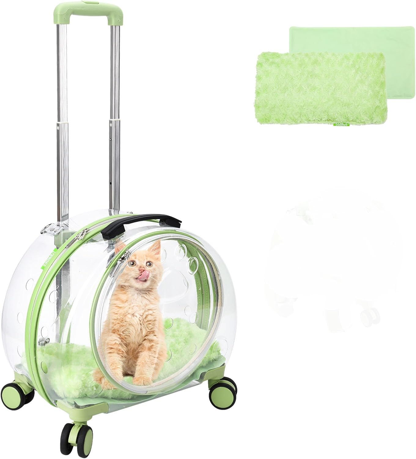 TripleHare Mochila transportadora de mascotas transparente y totalmente transpirable con ruedas para perros, gatos, loros o conejos, múltiples
