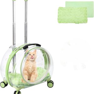 TripleHare Mochila transportadora de mascotas transparente y totalmente transpirable con ruedas para perros, gatos, loros o conejos, múltiples TripleHare Mochila transportadora de mascotas transparente y totalmente transpirable con ruedas para perros, gatos, loros o conejos, múltiples