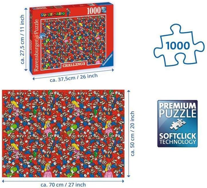 Ravensburger Super Mario Challenge Puzzle – Rompecabezas de 1000 piezas para adultos y niños a partir de 12 años