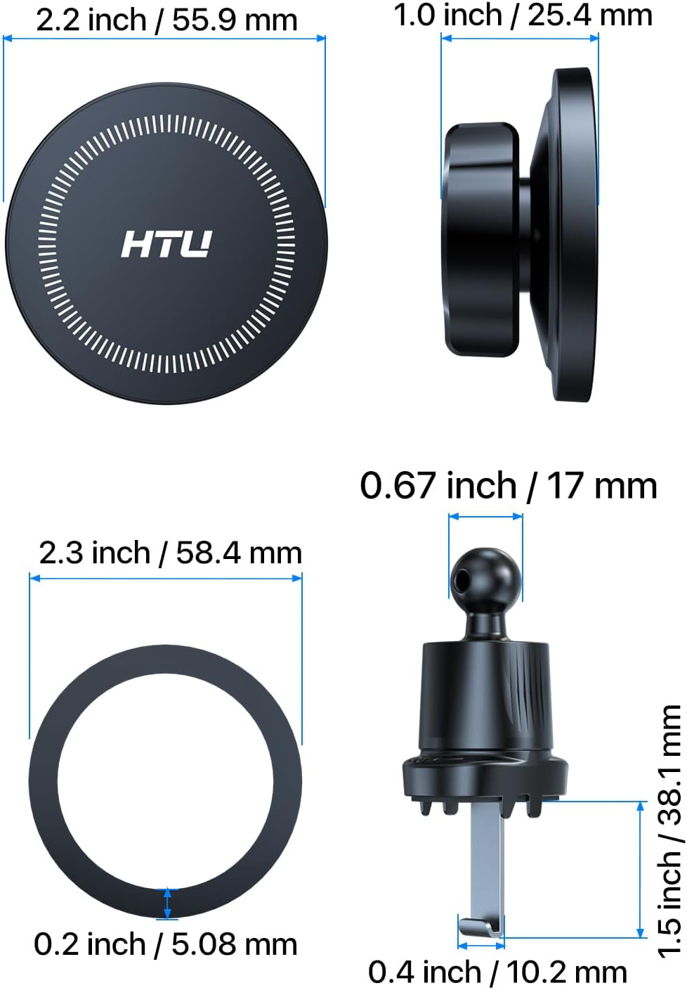 2024 más reciente actualizado para MagSafe Car Vent Mount HTU Los mejores imanes Soportes de teléfono de automóvil para iPhone, gancho de metal,