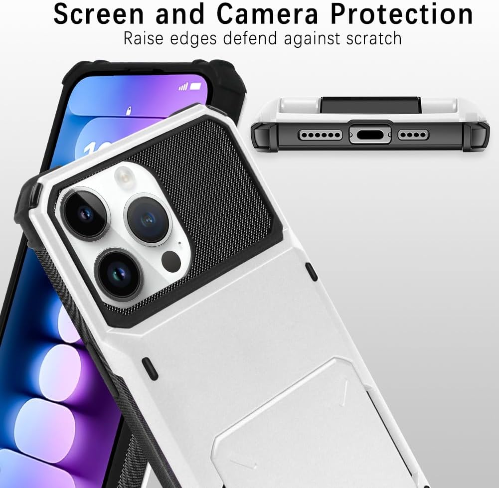 ZIYE Funda tipo cartera diseñada para iPhone 15 Pro Max con tarjetero antiarañazos, doble capa, ranura para tarjetas oculta, bolsillo a prueba de