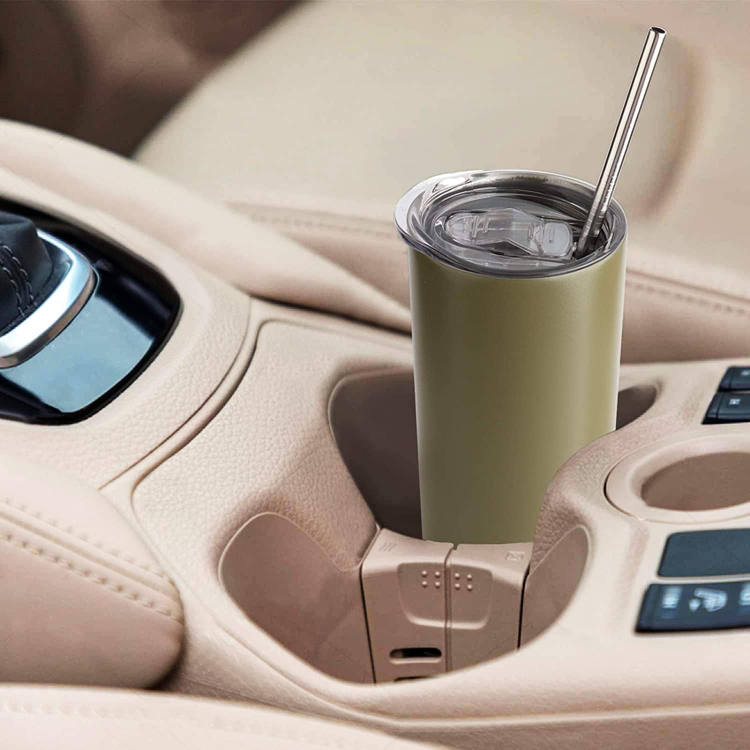 Deitybless Paquete de 6 vasos delgados de acero inoxidable, vaso de agua de doble aislamiento de 20 onzas con 6 popotes y 3 cepillos, taza de viaje
