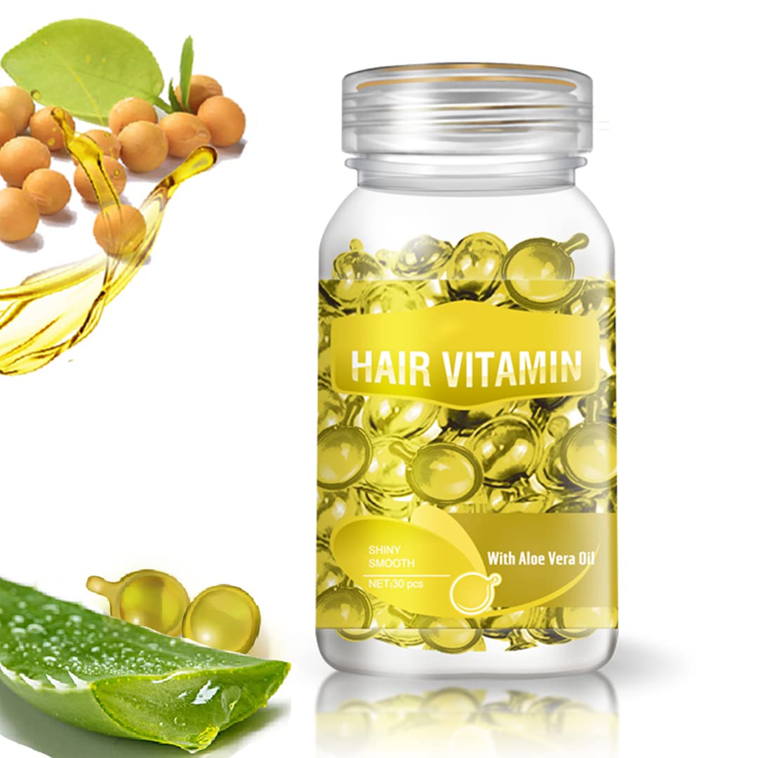 gowwim Cápsula de suero de vitamina para el cabello, suero de tratamiento capilar, aceite de aguacate y macadamia, aceite complejo de aceite suave y