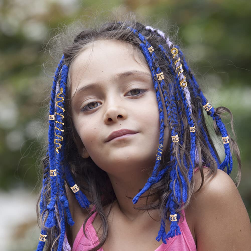 Cuentas de rastas, 1 juego de cuentas de rastas, anillos trenzados para el cabello, clips de temor, puños para trenzas, joyería para el cabello para