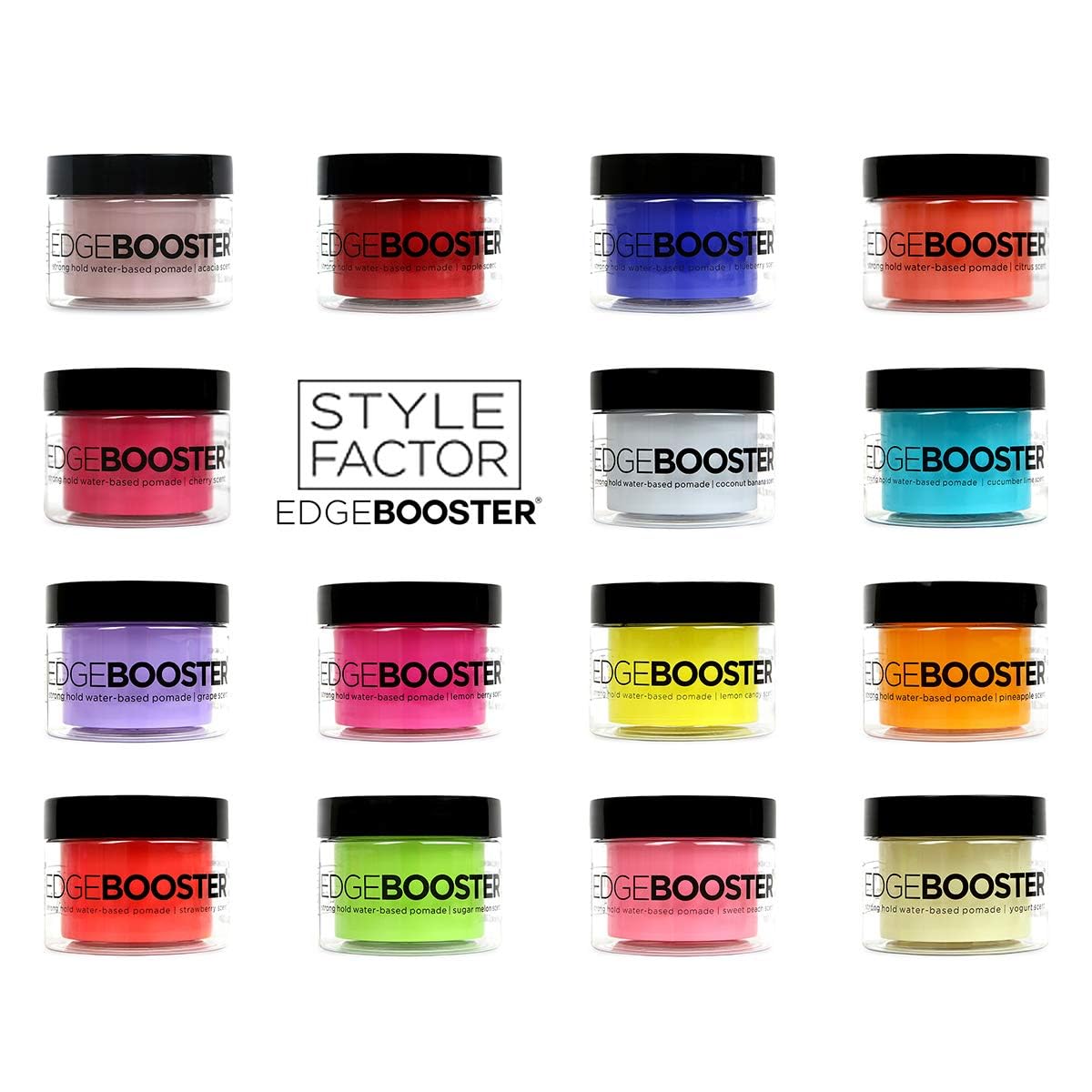 Oferta de 2 frascos Style Factor Edge Boost Strong Hold High Shine con pomada natural a base de agua de aceite de argán 3.38 oz (lima de cupino)