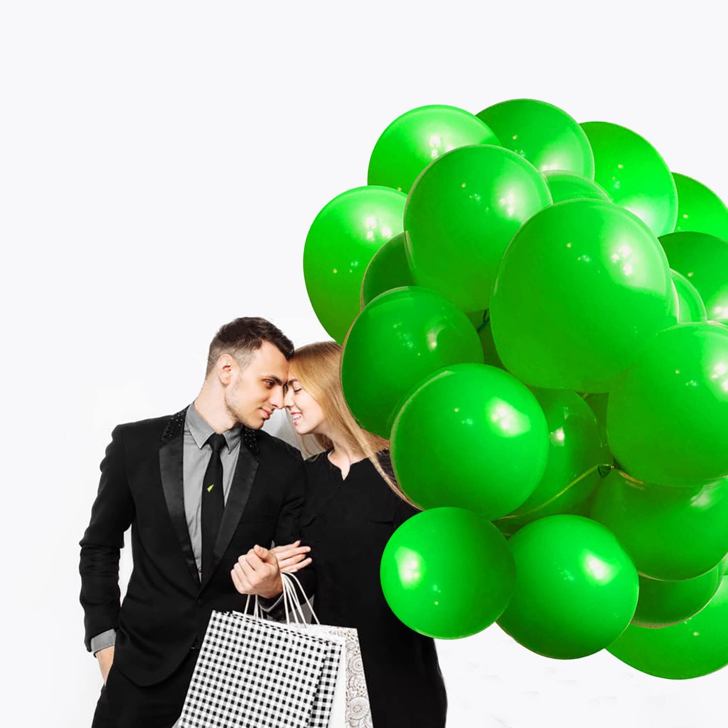 Paquete de 50 globos de color verde manzana brillante de 12 pulgadas, helio verde manzana brillante para fiesta de feliz cumpleaños, globos de látex