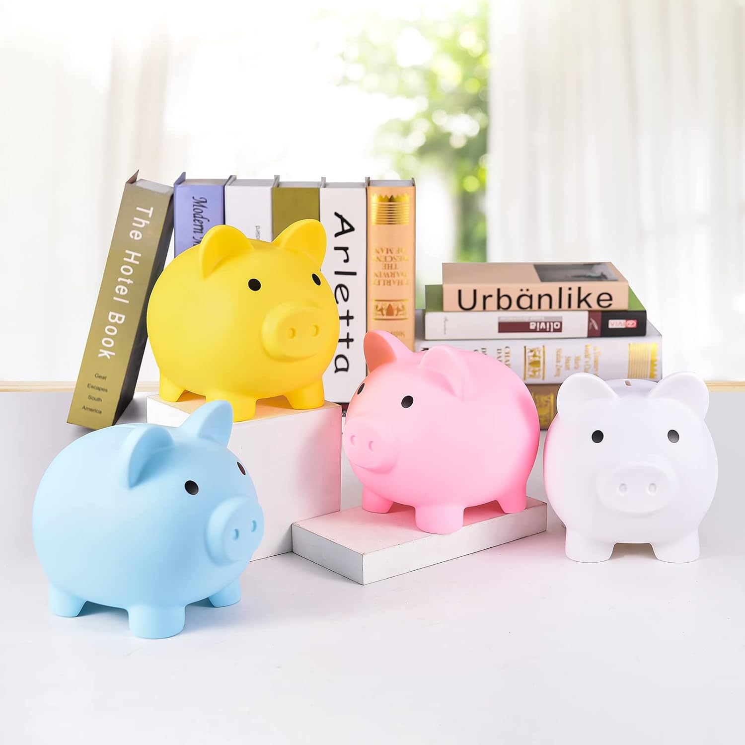 PJDRLLC Alcancía grande, banco de dinero de plástico irrompible, banco de monedas para niñas y niños, alcancías de gran tamaño, regalos prácticos
