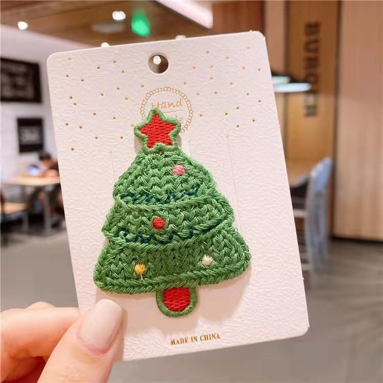 xuzhiyuan 7 pinzas para el cabello con diseño de reno para árbol de Navidad, bonitos pasadores de frutas, fresas y limones, accesorios para el