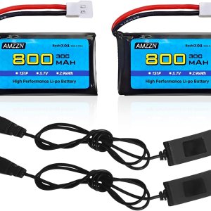 2 baterías Lipo de 3.7 V 800 mAh 30C con cable de carga USB, enchufe Molex para SYMA X5C X5SW H5C V931 U45W SS40 RC Drone compatible con la mayoría 2 baterías Lipo de 3.7 V 800 mAh 30C con cable de carga USB, enchufe Molex para SYMA X5C X5SW H5C V931 U45W SS40 RC Drone compatible con la mayoría