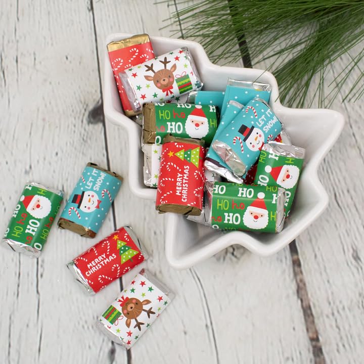 82 piezas de caramelos de Navidad para fiestas en miniatura, chocolate, no requiere montaje, Papá Noel, reno y muñeco de nieve