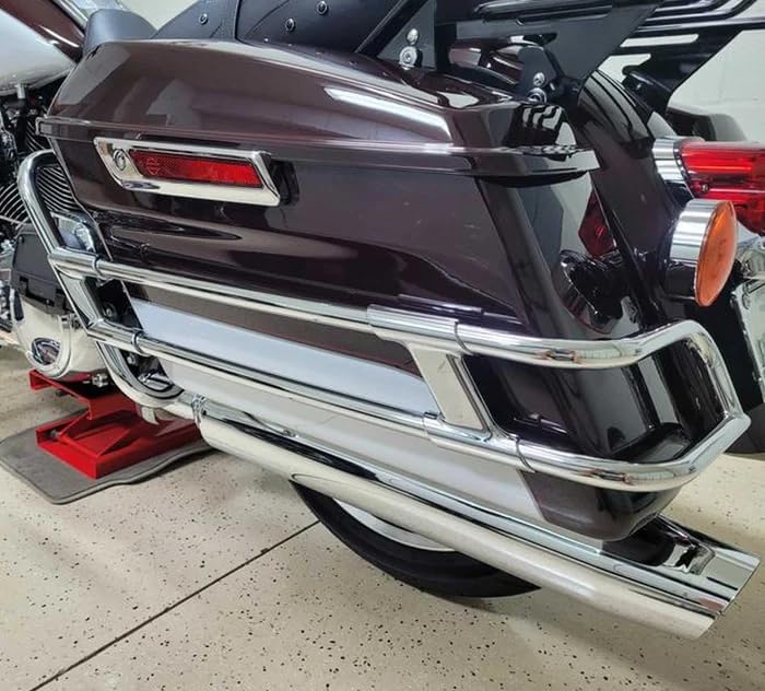Rieles de protección de alforja para Harley Touring Electra Street Road Glide Flht Flhrxs Flhx Flhxs Flhxst Fltrx ’14-Later (cromado)