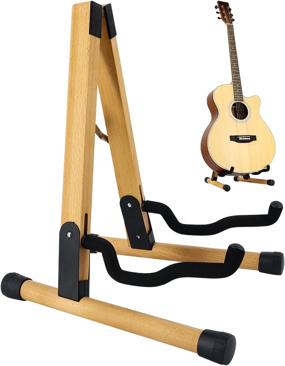 Soporte de guitarra plegable portátil de madera para guitarra acústica clásica eléctrica bajo banjo ukelele