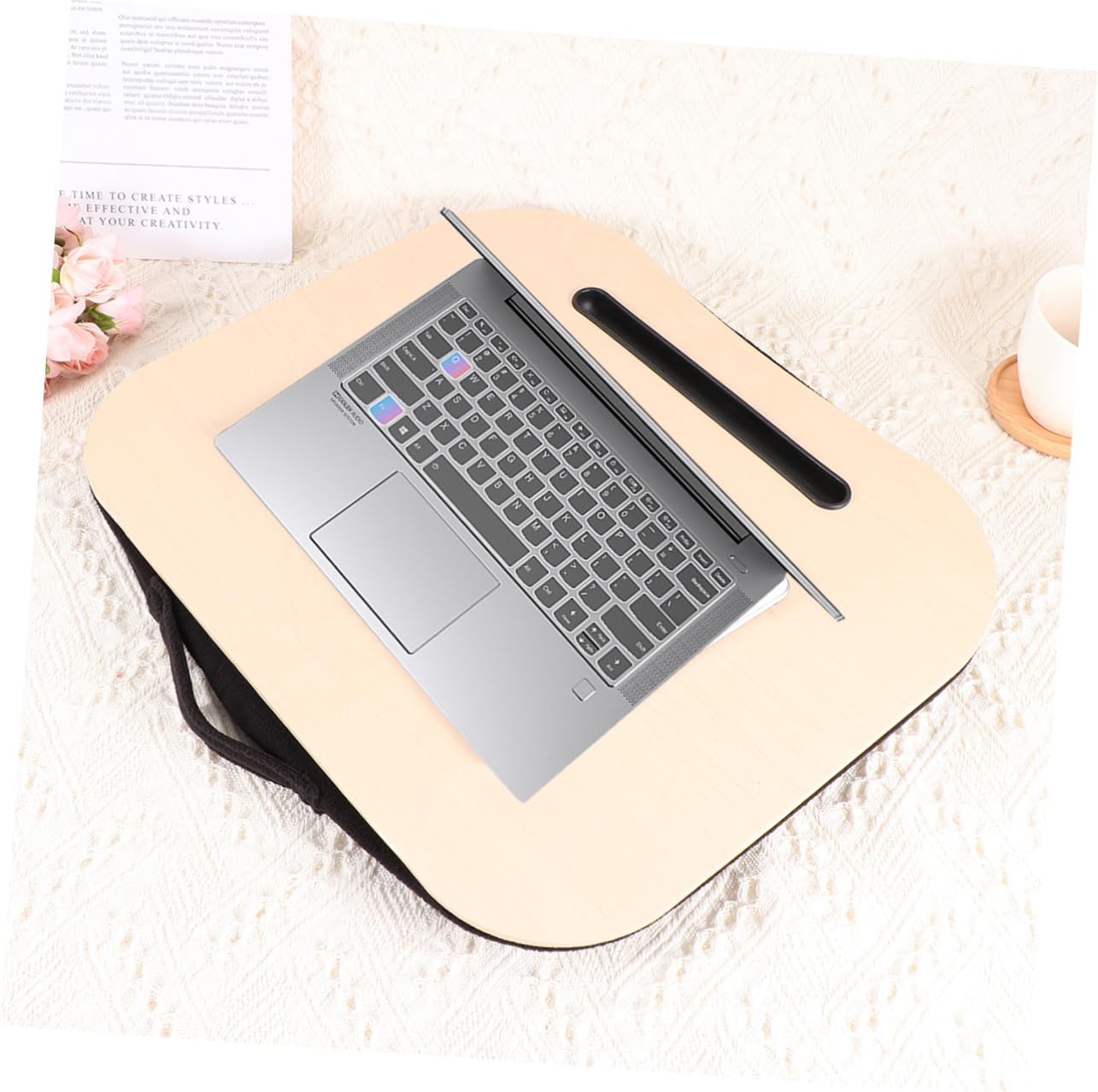 Veemoon Escritorio portátil para computadora portátil, mesa portátil para computadora portátil, tableta, soporte para tableta, producto de madera,