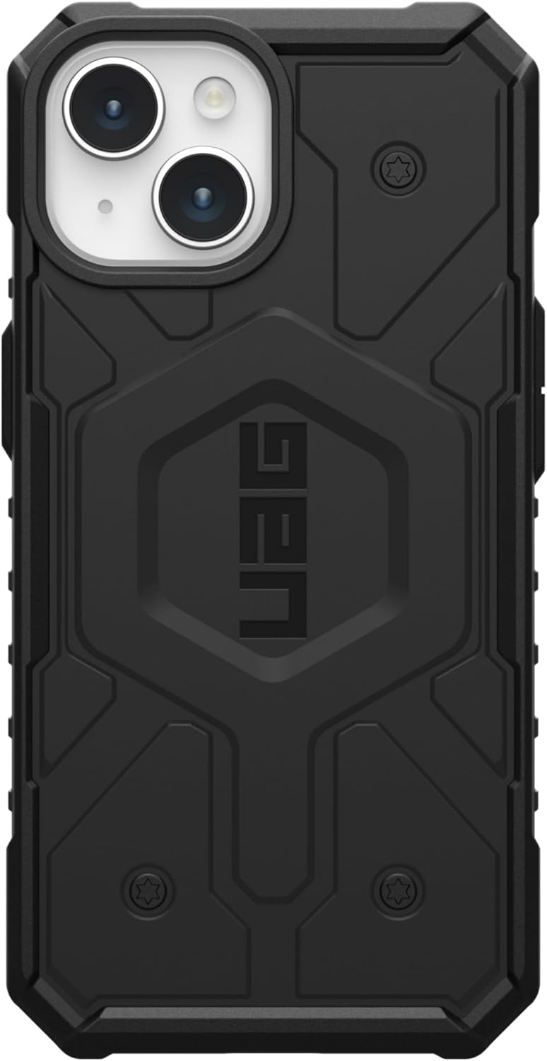 URBAN ARMOR GEAR UAG – Funda compatible con iPhone 15 de 6.1 pulgadas, Pathfinder color negro, imán integrado compatible con carga MagSafe, funda