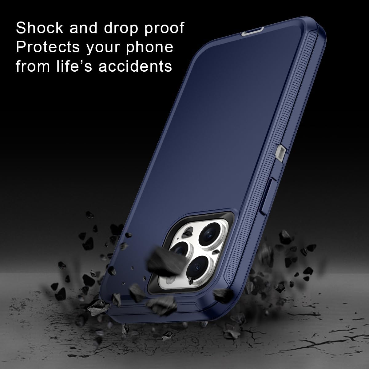I-HONVA Funda para iPhone 15 Pro Max, a prueba de golpes, a prueba de polvo y caídas, protección de cuerpo completo de 3 capas sin protector de