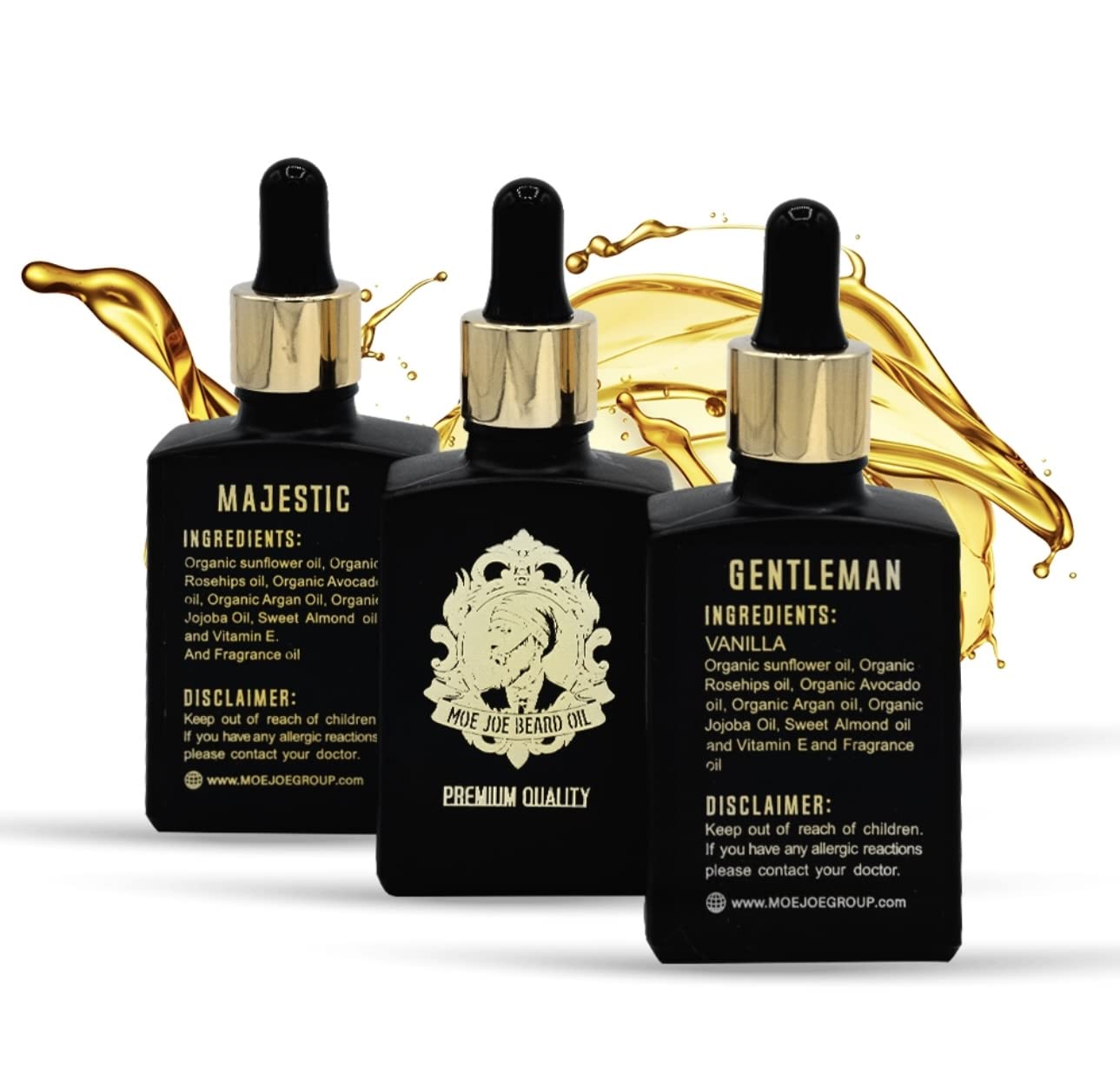 MOE JOE – Aceite para barba para hombres de Dubai para el cuidado de la barba, ingredientes orgánicos y naturales puros de vitamina E, ámbar y