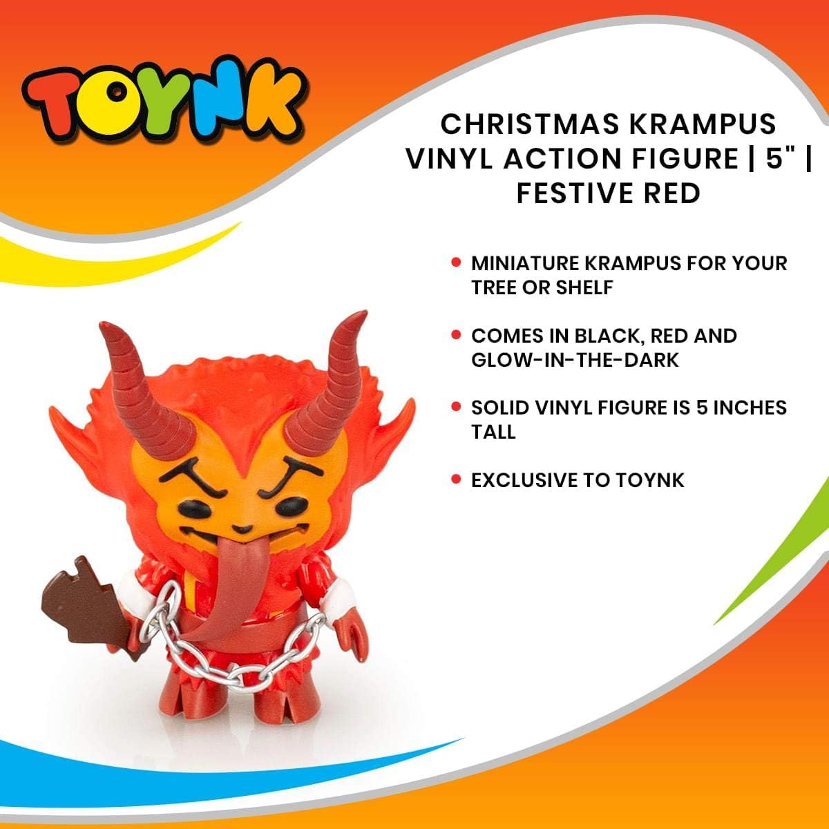 Toynk Store Christmas Krampus Figura de acción de vinilo  5 pulgadas  Rojo festivo
