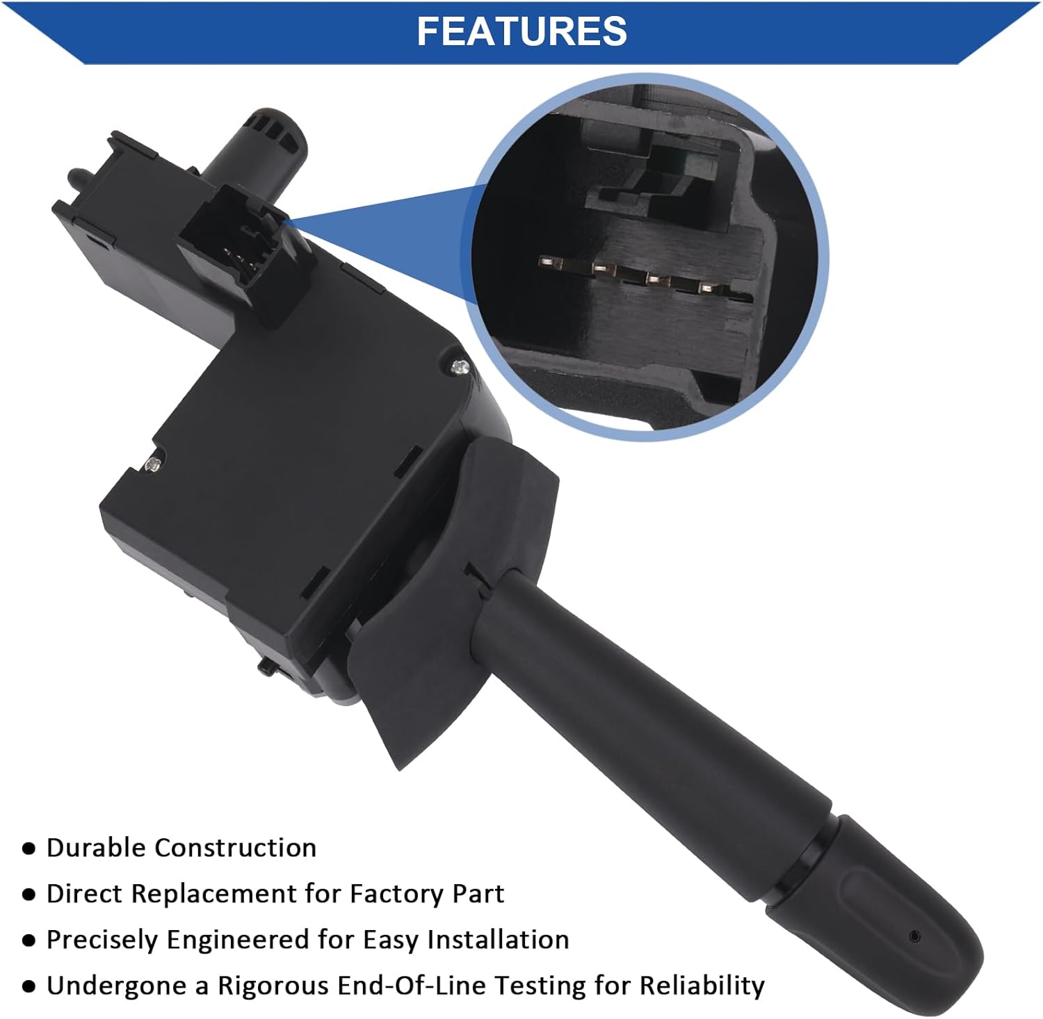Obaee Interruptor multifunción para limpiaparabrisas compatible con Ram 1500 2500 3500 Truck 2002-2009, Dakota 2005-2010, Durango 2004-2009,