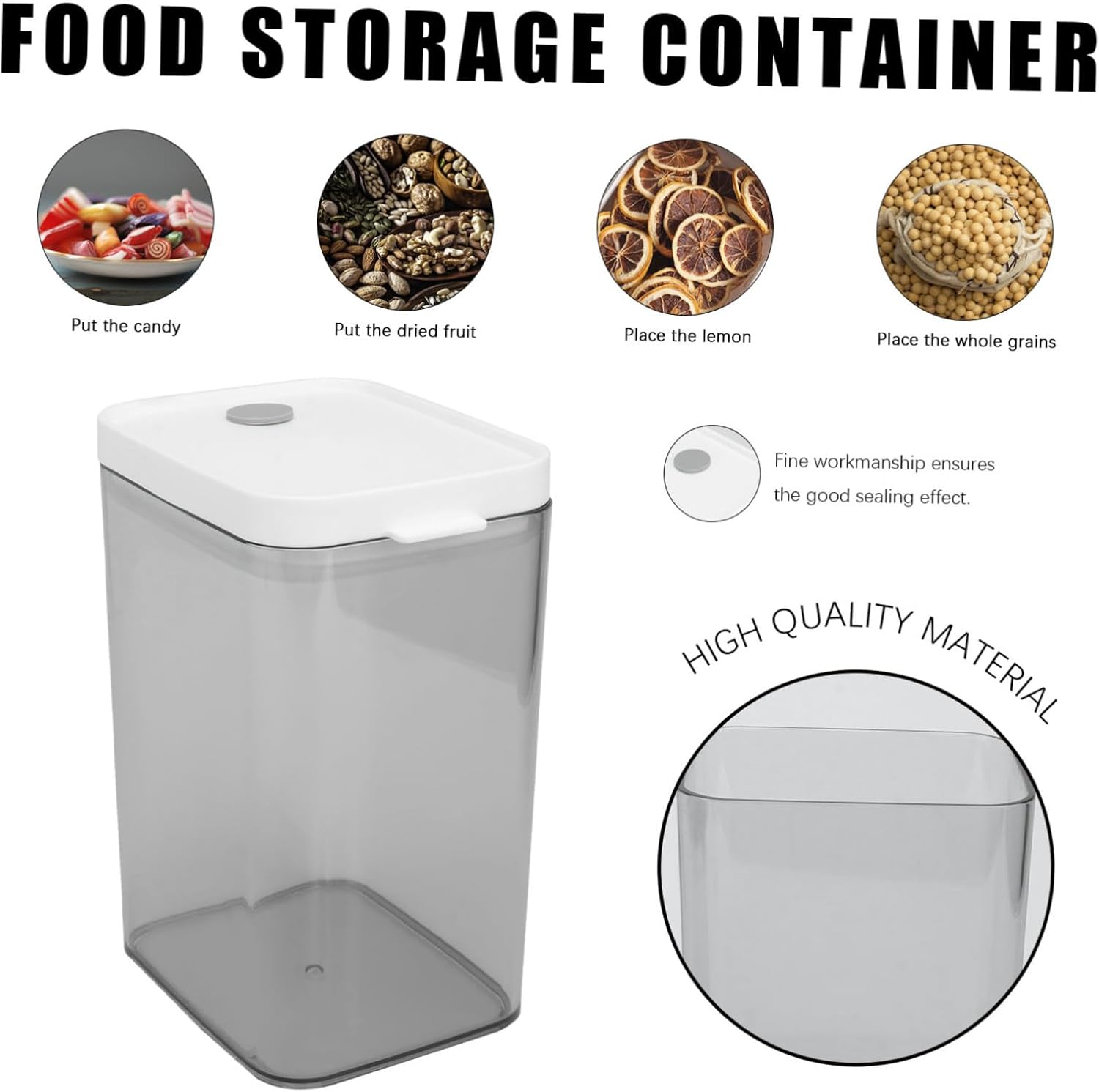 YARNOW Caja de almacenamiento transparente para alimentos, contenedor de plástico para almacenamiento de té, contenedor de plástico, frascos