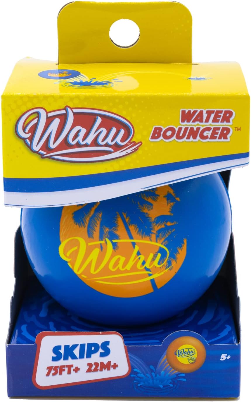 Wahu Bouncer – Pelota de piscina 100% impermeable, bola de salto de 3.5 pulgadas para piscina y playa, salta más de 75 pies en el agua, azul