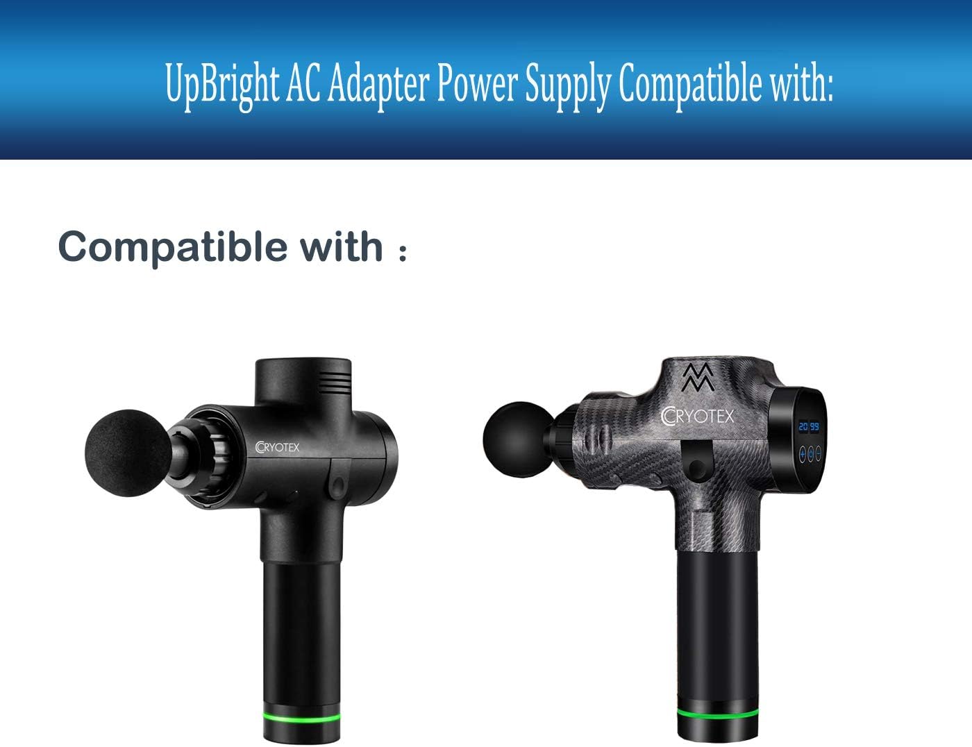 UpBright Adaptador de 16.8 V CACC compatible con Cryotex 1113 Cryotex1113 Pistola de masaje de percusión de tejido profundo Masajeador muscular