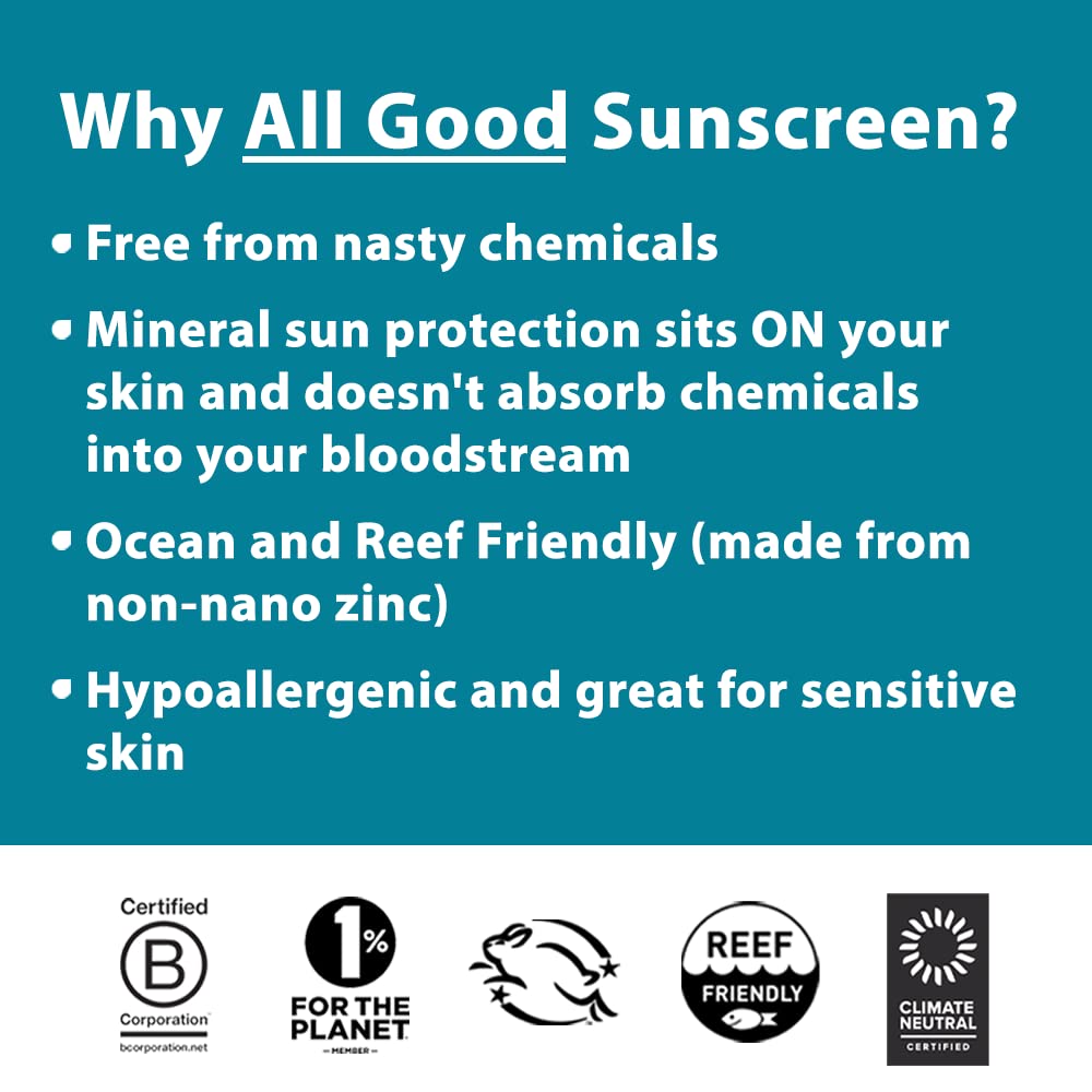 All Good Mineral Ultimate Sun Care Set  Paquete de 3 bálsamos labiales SPF, 2 lociones de protección solar, 2 mantequillas solares de zinc y 2