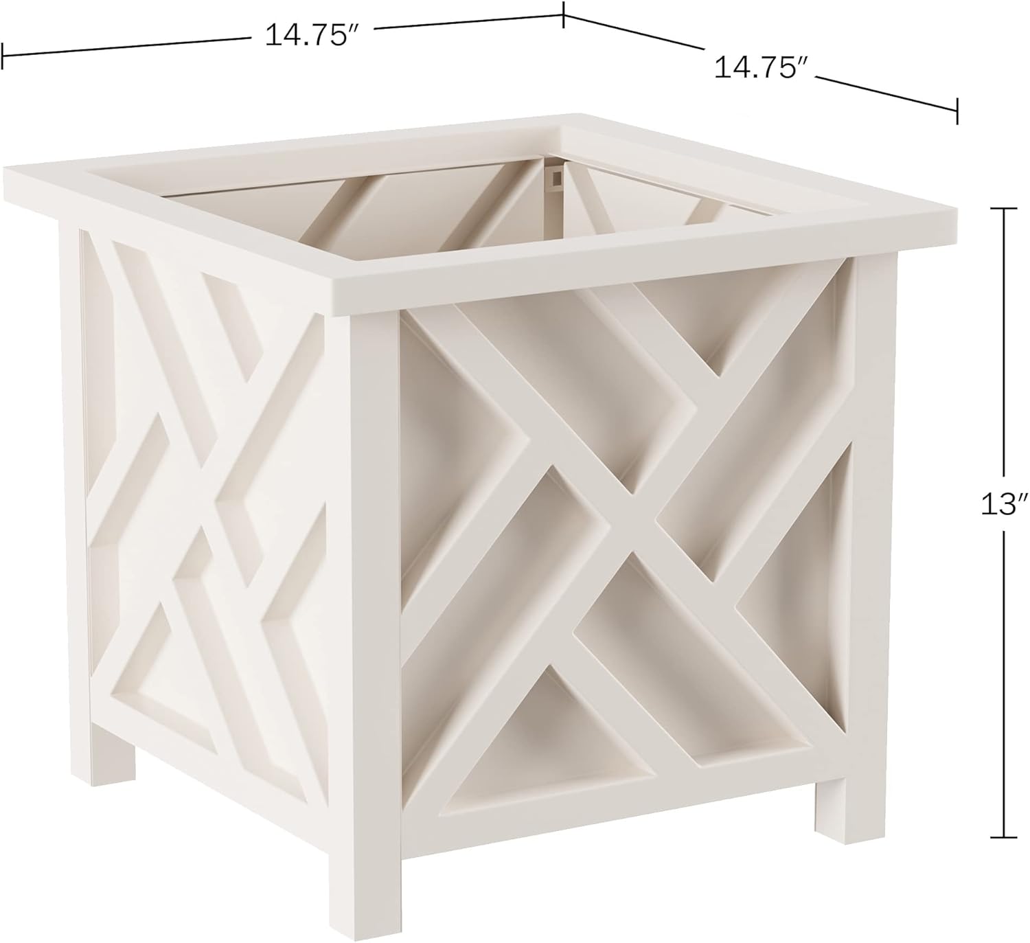 Pure Garden – Macetero con diseño de celosía, paquete de 2  Macetas decorativas de 14.75 pulgadas para flores o plantas al aire libre  porche