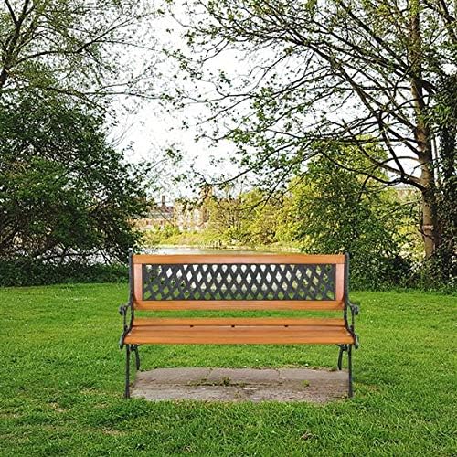 Sofá biplaza de 49 pulgadas, banco de parque, muebles de porche, silla de banco de parque al aire libre, asiento de patio, decoración de entrada,
