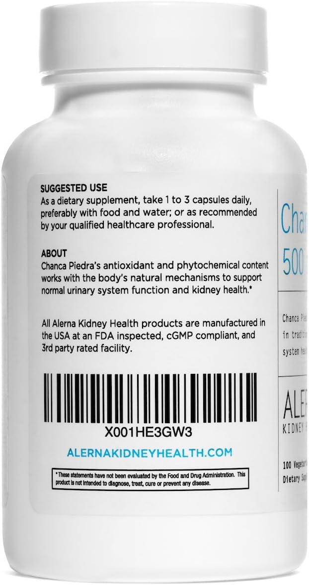 Chanca Piedra 500 mg – Trituradora de cálculos renales, disolvedor, suplemento de apoyo de la vesícula biliar – 100 cápsulas vegetarianas