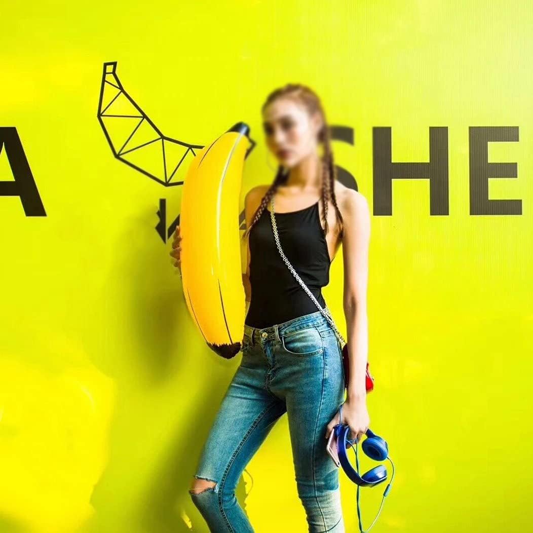 4 accesorios inflables de plátano, incluye 3 plátanos de 23 pulgadas, 1 plátano de 70 pulgadas, globos de plátano para decoraciones de fiesta,