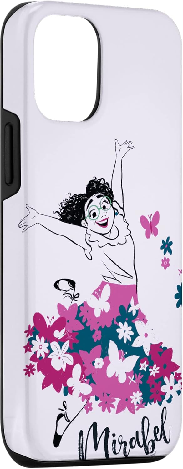 Funda para iPhone 13 Disney Encanto Mirabel Madrigal Floral Lila Púrpura