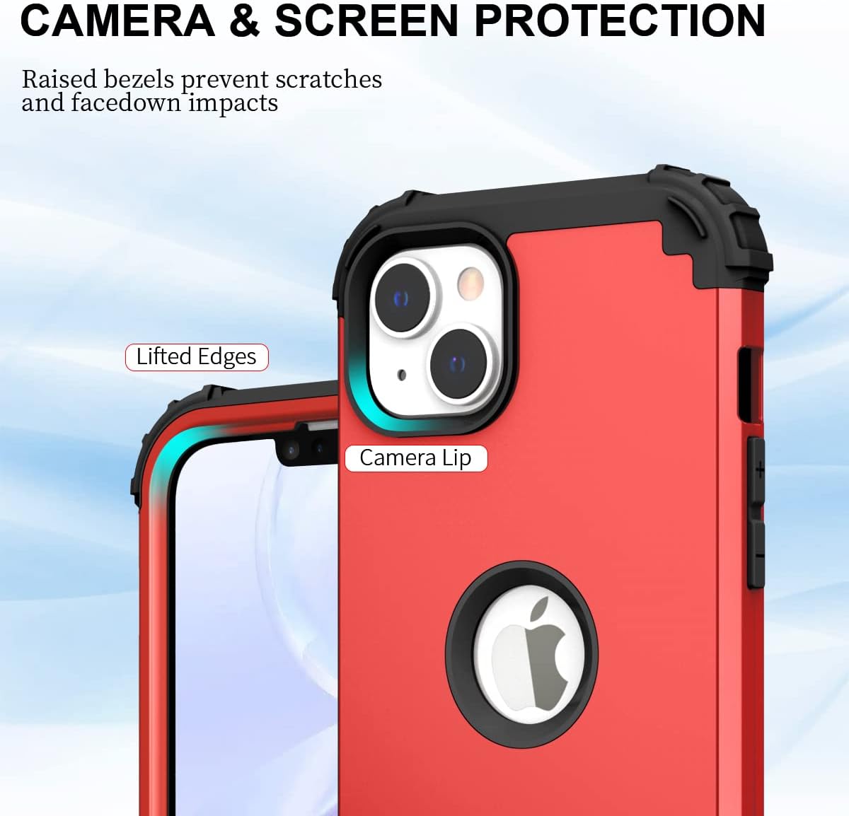Ankoe Funda para iPhone 14 Plus, resistente, protección contra caídas, policarbonato duro, silicona suave, combo híbrido de protección contra
