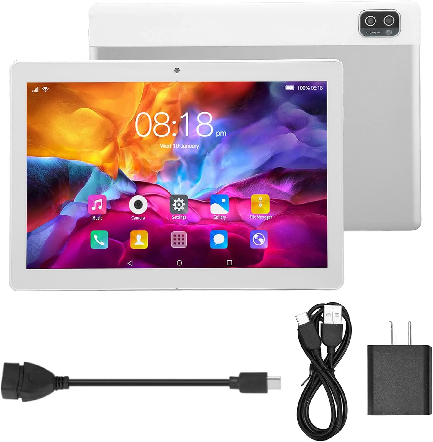 Tabletas Android 12 de 10.1 pulgadas, procesador 5G WIFI 10 Core 6GB RAM 128GB ROM Dual Sim Tablet con batería de 8800 mAh, altavoz dual, GPS,