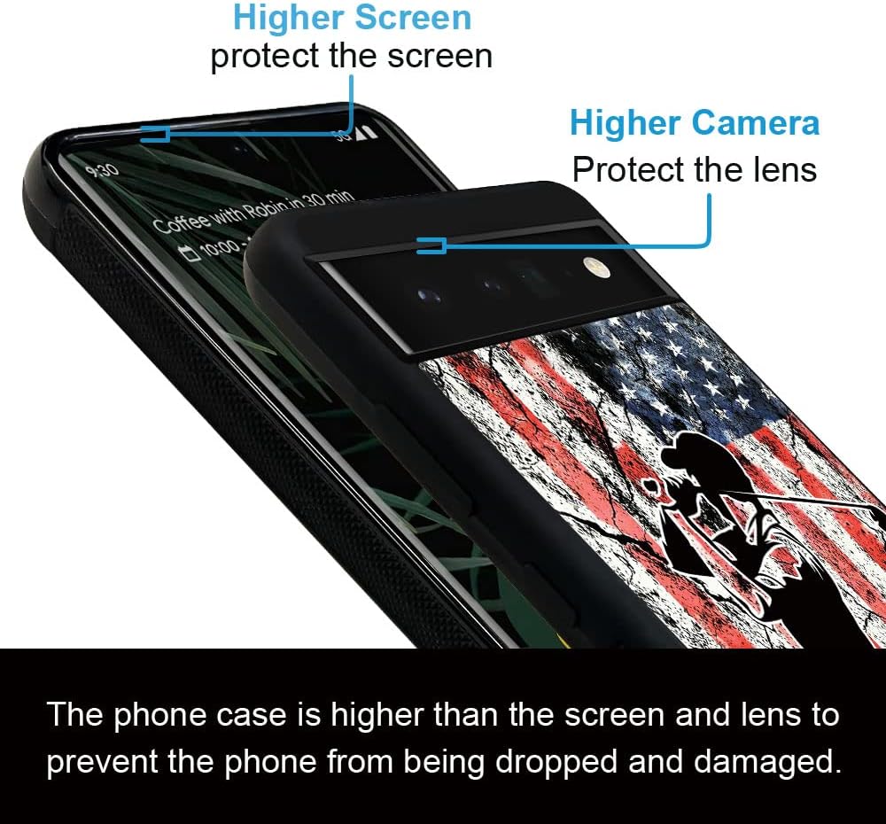DJSOK Funda compatible con Google Pixel 6 Pro6XL, bandera de golf para hombres, niños y niñas, doble capa a prueba de golpes, resistente, funda para
