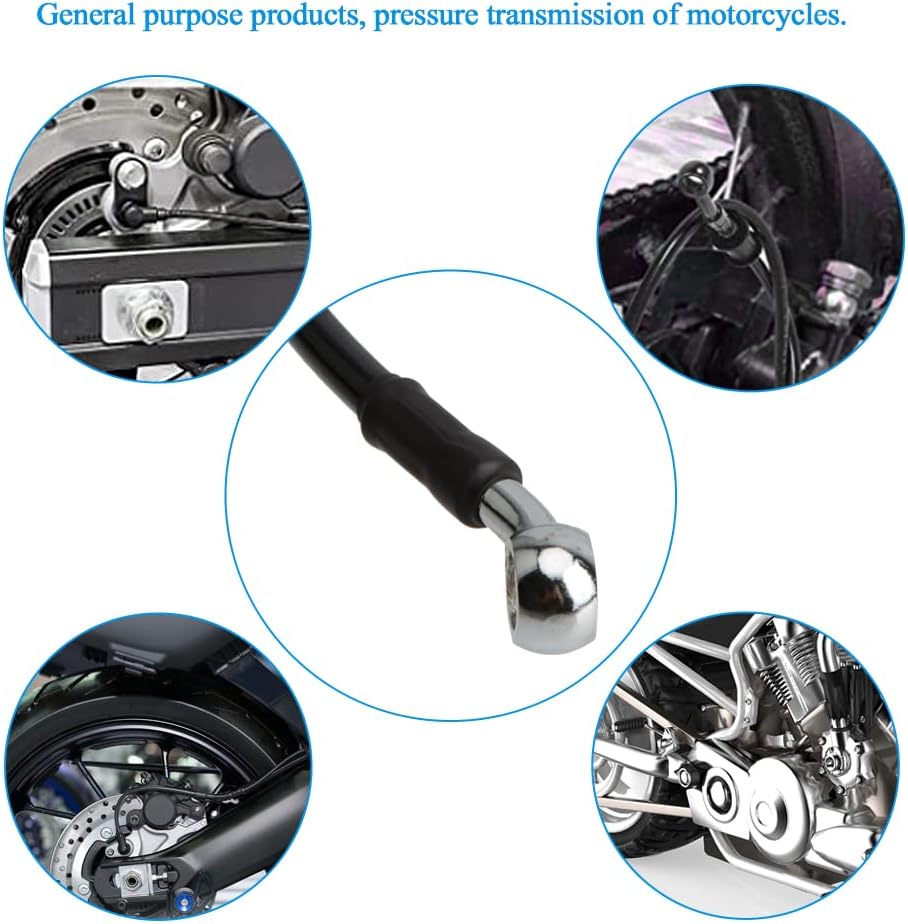 Línea de freno de motocicleta, tubo de aceite de embrague hidráulico universal de 15.75 pulgadas, accesorios trenzados de acero inoxidable para