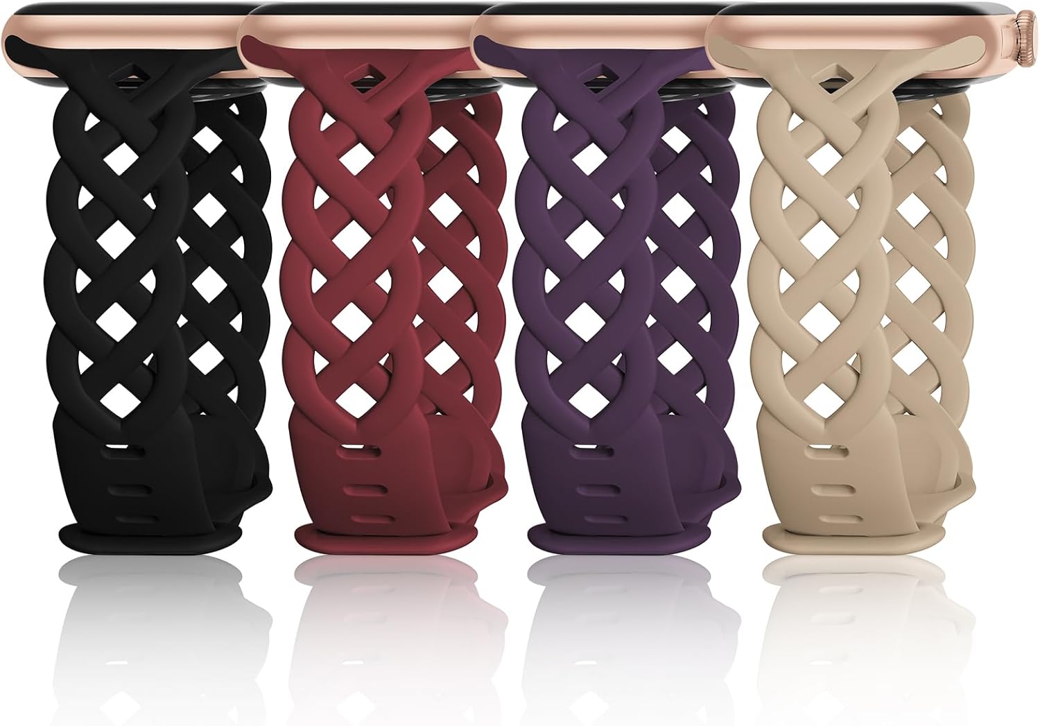 Correas de silicona delgadas compatibles con Apple Watch Band de 1.57, 1.49, 1.61, 1.73, 1.77 y 1.65 pulgadas, correa deportiva de repuesto para