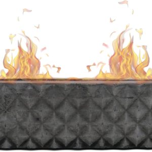 Pequeña hoguera rectangular de cemento facetado, interior y exterior, cuenco rectangular para chimenea Pequeña hoguera rectangular de cemento facetado, interior y exterior, cuenco rectangular para chimenea