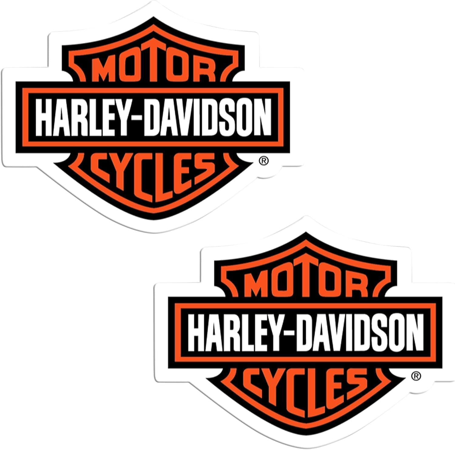 Harley-Davidson Iconic Bar & Shield Logo Pequeño 3″ Calcomanías Juego de 2 piezas – Naranja Chroma
