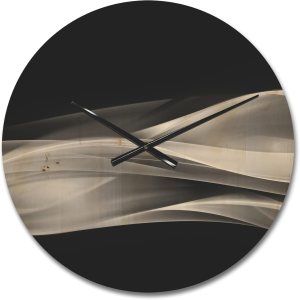 DesignQ Reloj de pared de madera moderno con diseño de fractal brillante sobre negro, grande, decorativo, moderno, reloj de pared de gran tamaño DesignQ Reloj de pared de madera moderno con diseño de fractal brillante sobre negro, grande, decorativo, moderno, reloj de pared de gran tamaño