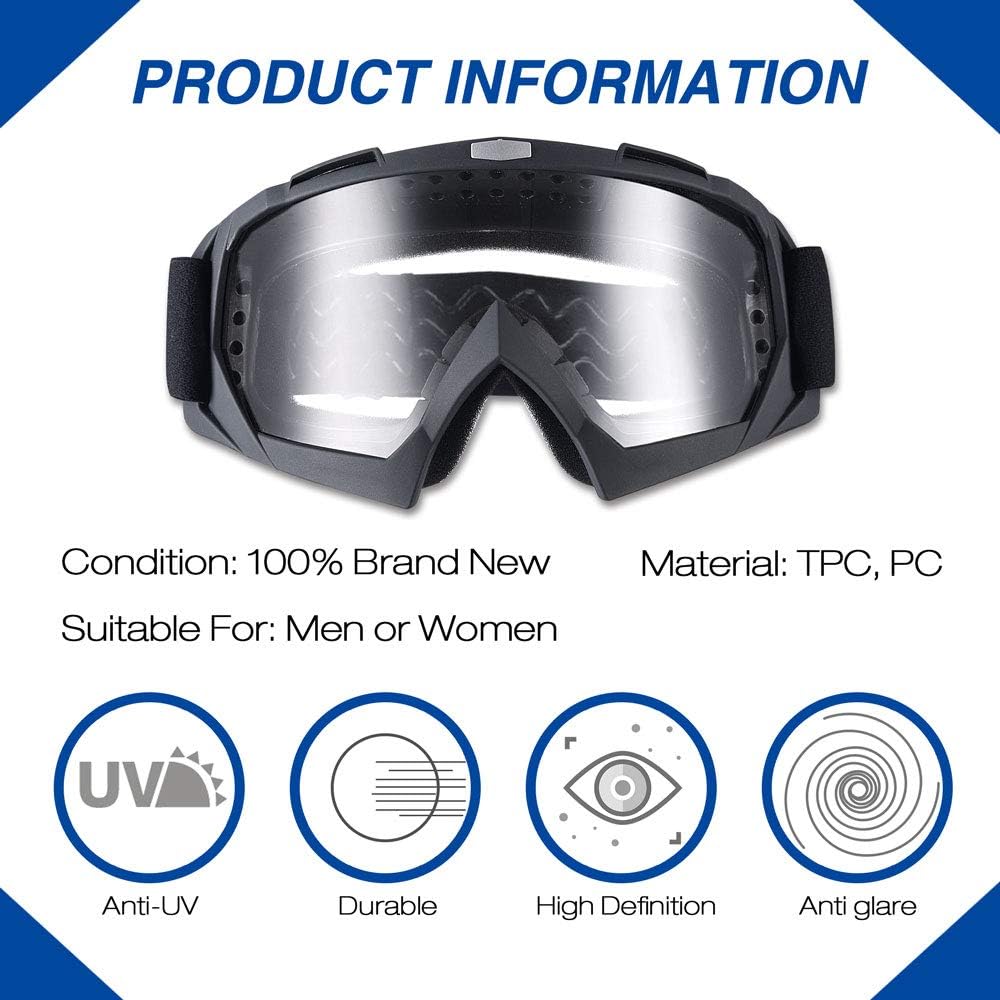 AHR Gafas de motocross antirayos UV, resistentes a los arañazos, para ciclismo, equitación y escalada
