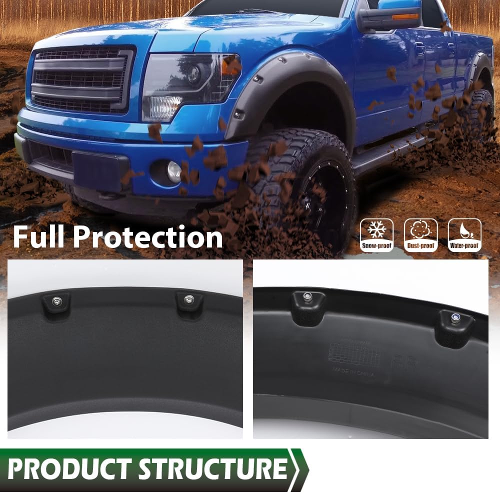 GRAND ORANGE Guardabarros compatibles con Ford F150 2009-2014 Styleside con 67.0 pulgadas78.8 pulgadas97.4 pulgadas de longitud de cama solo modelos