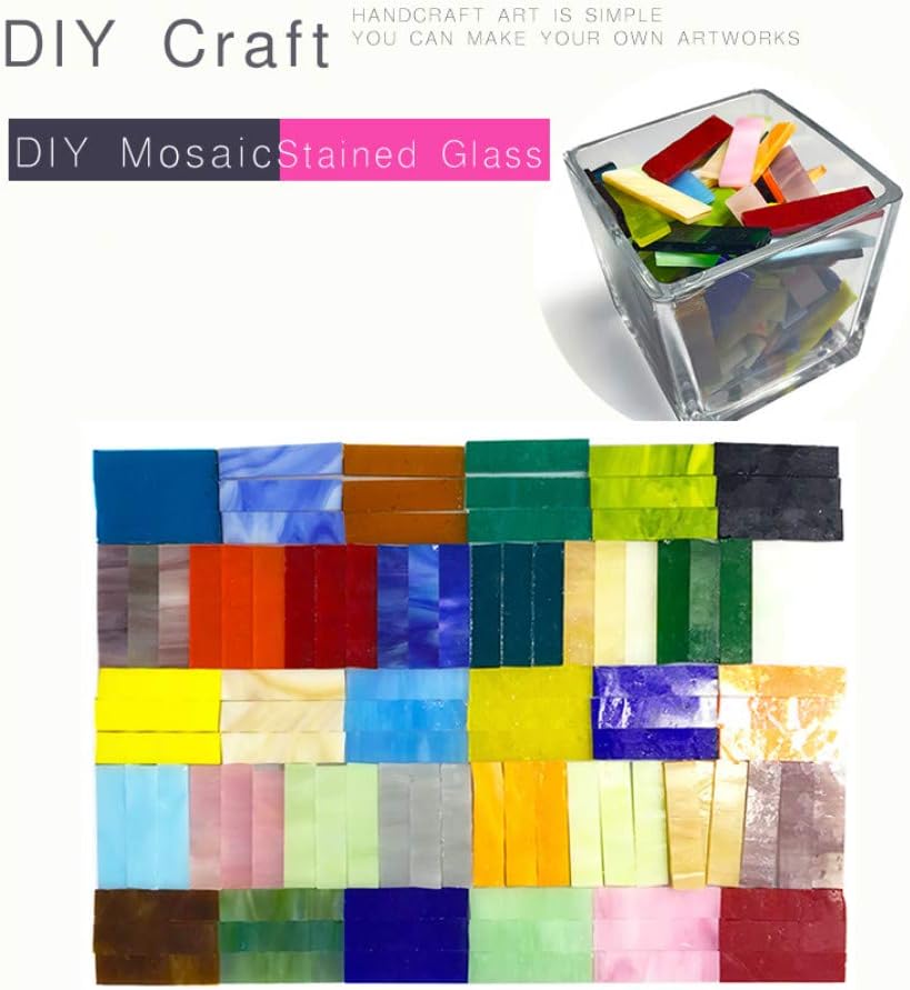 BestTeam – Tira de vidrio de 0.4 x 1.6 in, para manualidades, manualidades, platos, marcos de fotos, macetas, joyería hecha a mano, 7.05 oz