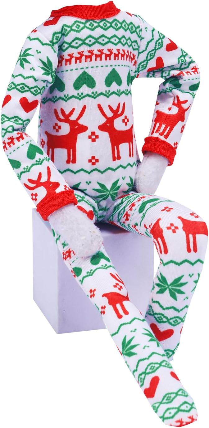 E-TING Ropa de Papá Noel, pijamas, camisón para muñeca elfa, accesorios de Navidad