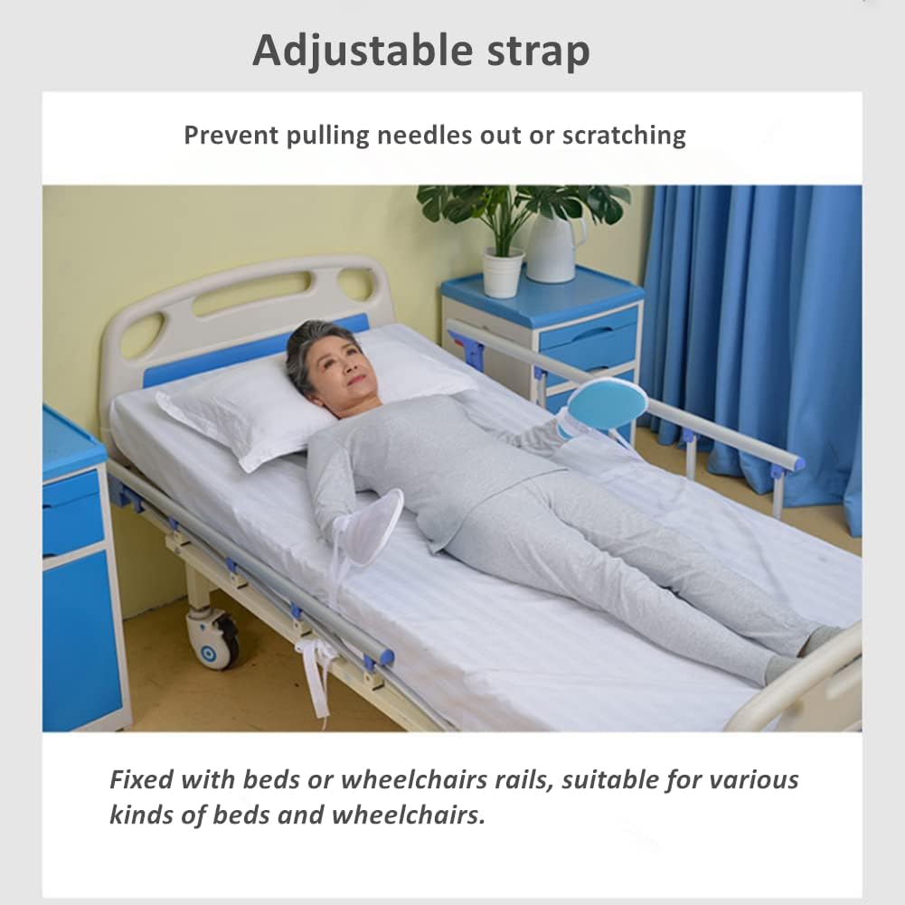 Manoplas de control con malla transpirable, guantes médicos ajustables para manos de hospital, para evitar daños a sí mismos, protector de manos