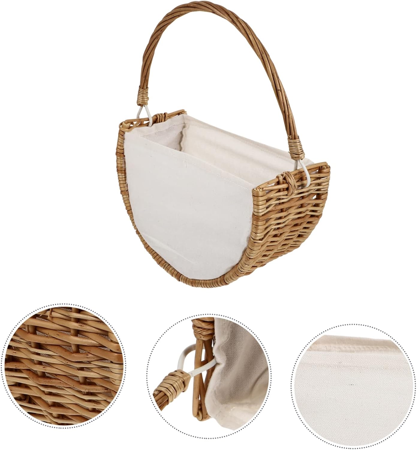 Yardwe 2 Pcs Storage Basket Wicker Bread Basket Easter Basket Decoraciones para Salas De Casa Seagrass Wicker Woven Basket Hanging Plant Pot Basket