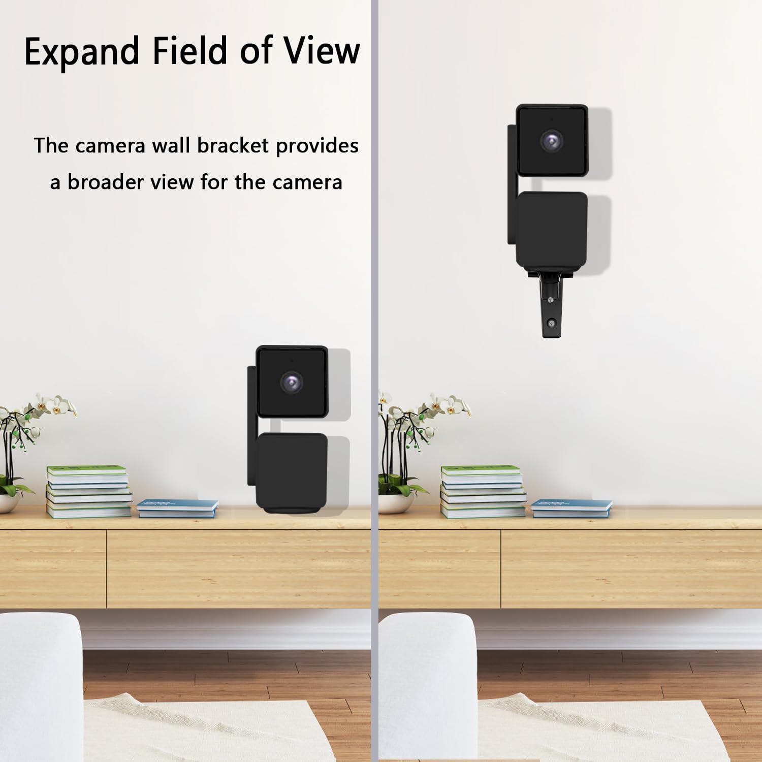 TEKCAM Soporte de pared para cámara compatible con Blink Mini Pan-Tilt WYZE Cam Pan V3, soporte de pared negro para cámara de techo ajustable de