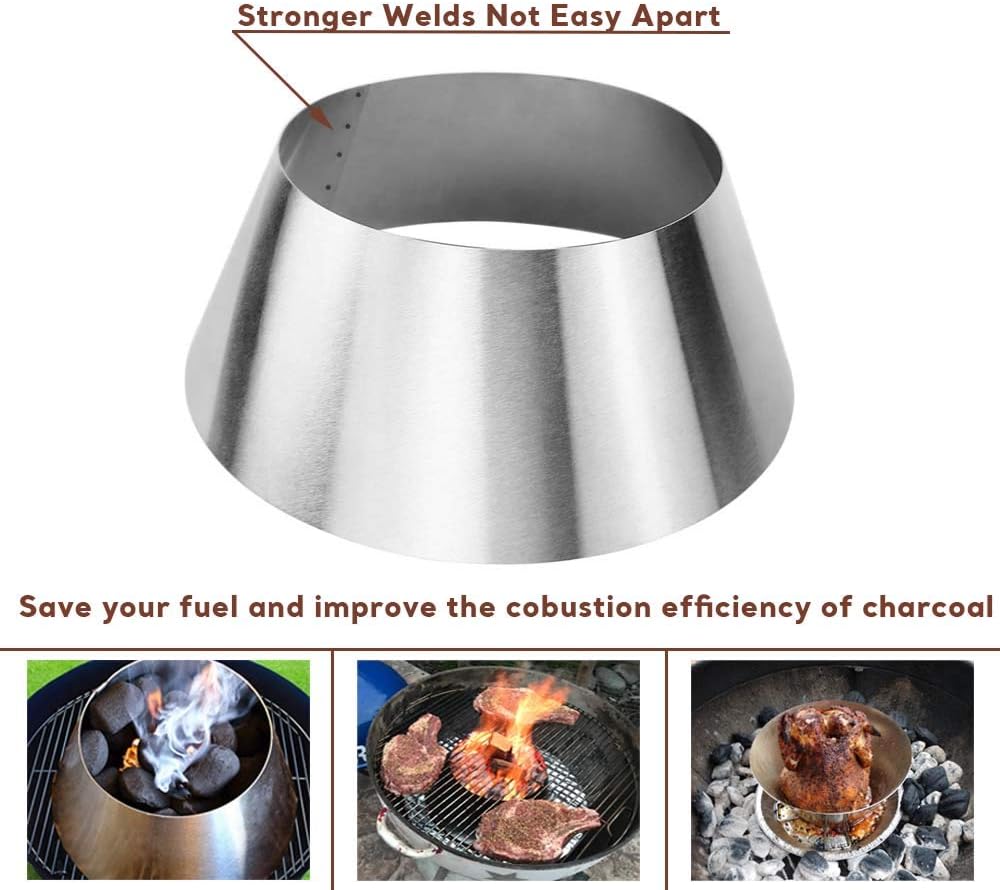QuliMetal Barbacoa Whirlpool para Weber Kettle 22 26.75 pulgadas WSM, huevo verde grande, Kamado Joe, Weber Smokey Mountain Charcoal Briquet